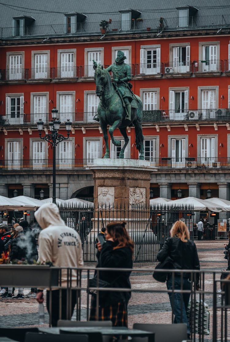 Felipe III Statue, Plaza Mayor, Madrid, Spain 