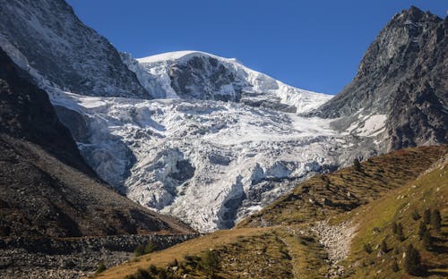 Low Angle Shot of Snow Covered Mountain