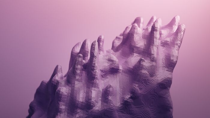 Voxel sculpture in violet light — photo by Marek Piwnicki on Pexels