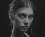 Woman in Black and White Shirt