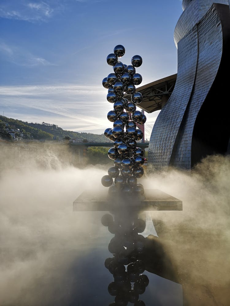 Sculpture Of Stainless Steel Balls At The Guggenheim Museum In Bilbao, Spain