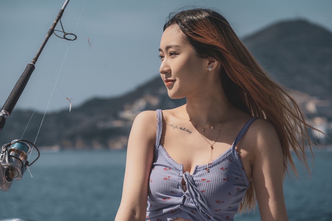 Free Woman Wearing a Spaghetti Strap Stock Photo