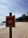 Brown Wooden Signage on Beach Shore