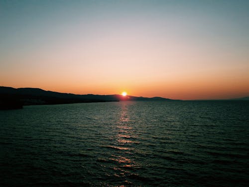 Silhouette of Mountain during Sunset