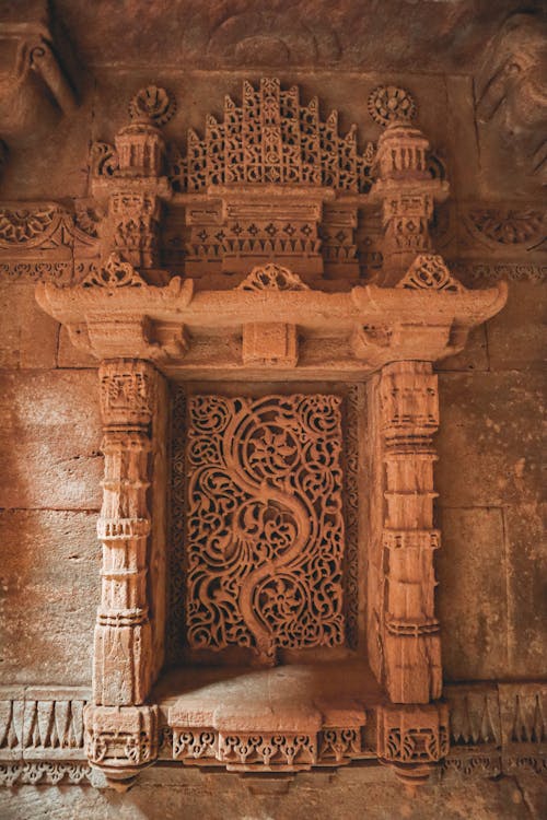 Carved Relief in Adalaj Stepwell in India