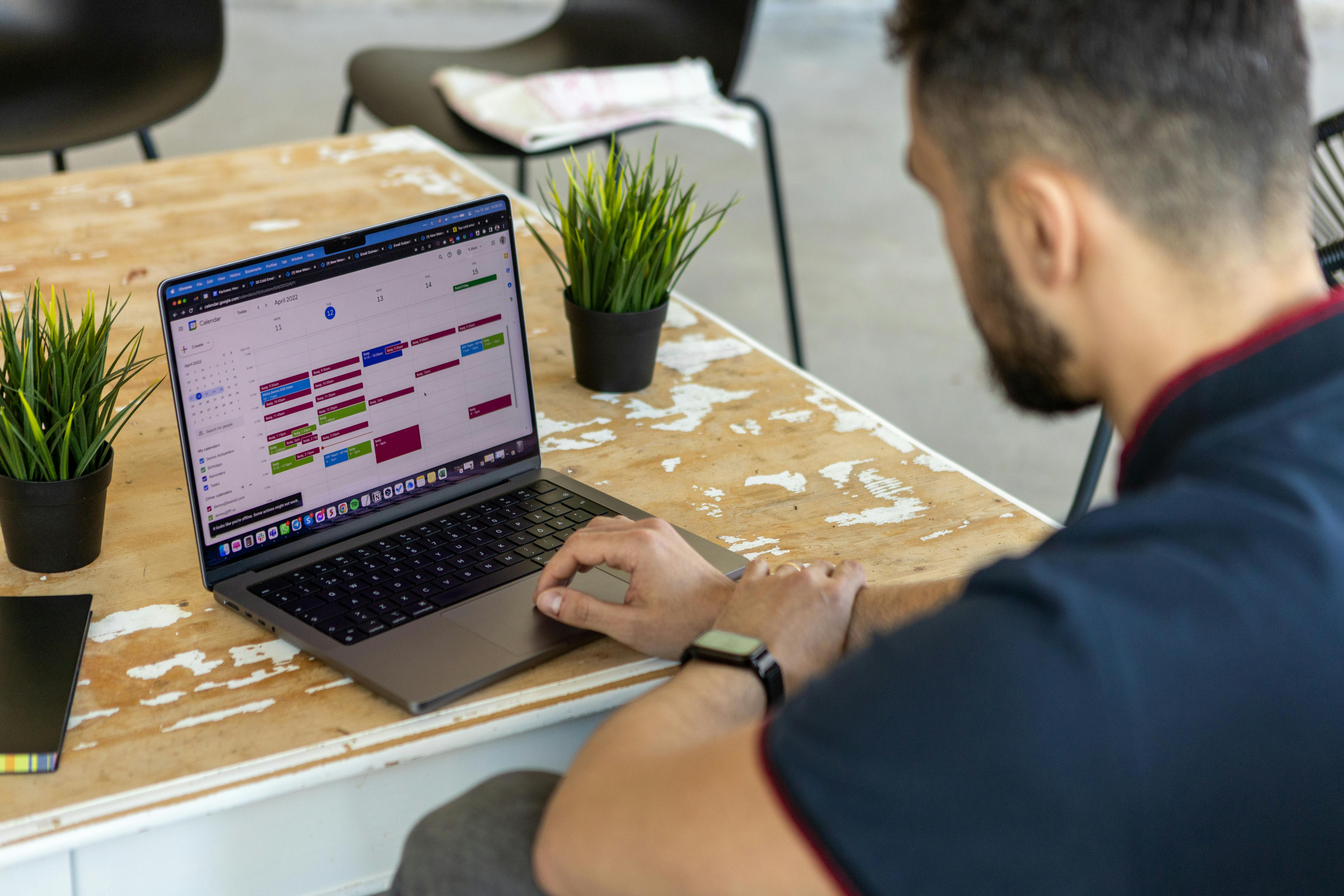 man using a laptop