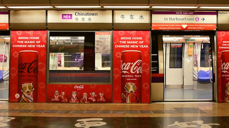 Coca Cola Advertisements In Metro Station