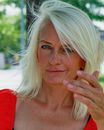 Woman with White Hair Posing