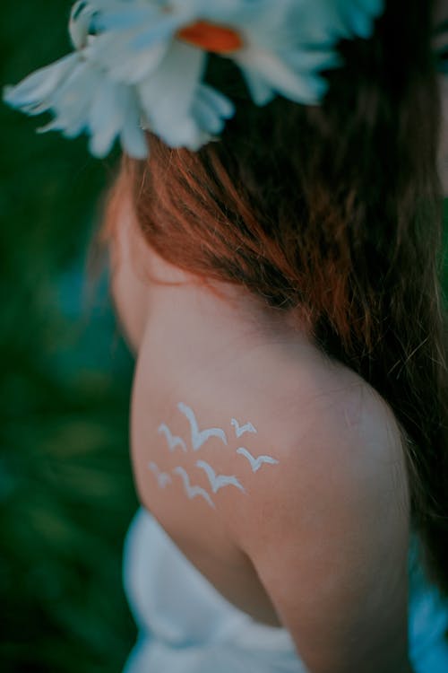 Shoulder with Painted Birds