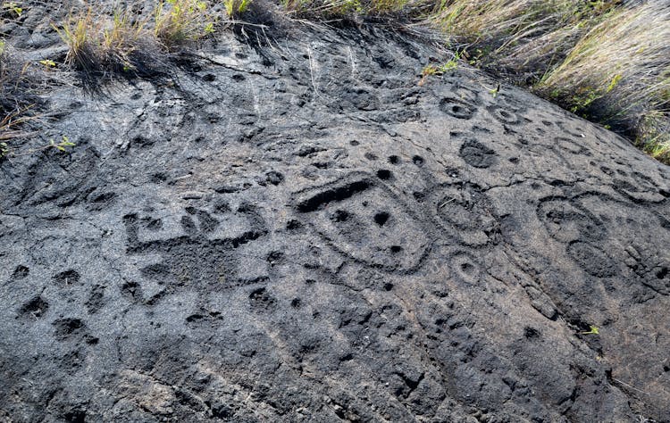 Lava Rock With Carvings