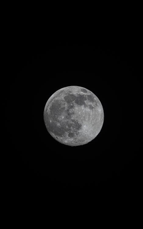 Foto de stock gratuita sobre blanco y negro, fondo de pantalla para el  móvil, fondo negro, luna, luna llena, tiro vertical