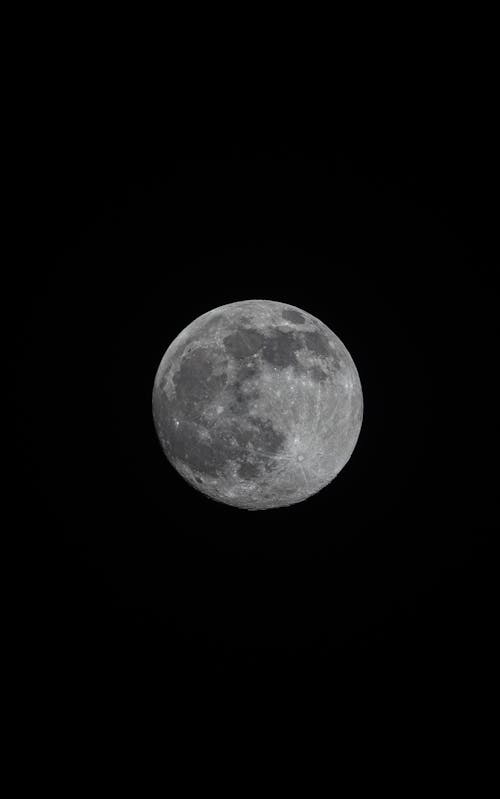 Full Moon on Black Background