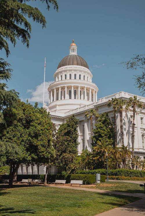 Free Green Garden of California State Capitol Building Stock Photo