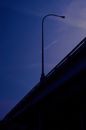 Silhouette of Light Post on the Bridge