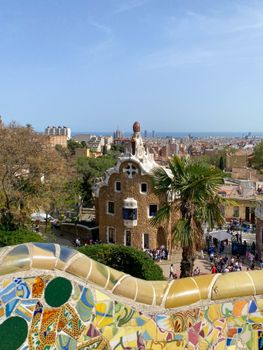 Explore the vibrant architecture and scenery of Antoni Gaudí's Park Güell in Barcelona.