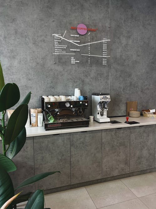 Free Kitchen Counter of a Coffee Shop Stock Photo