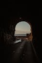 Dark Tunnel Leading Towards Shore