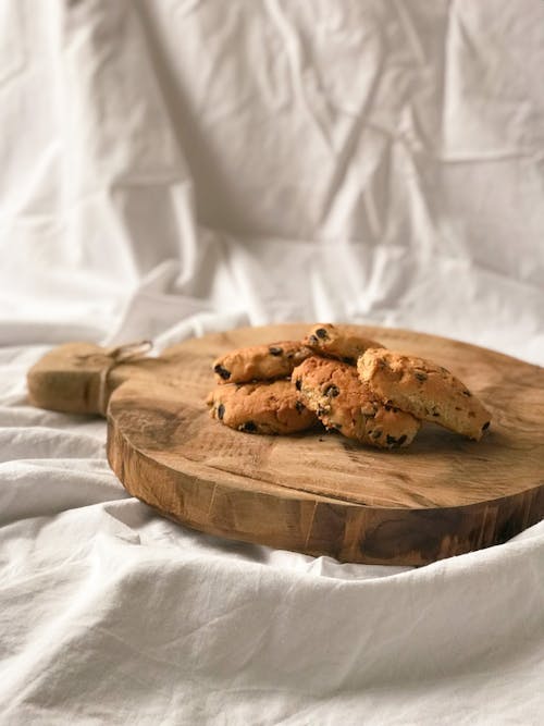 Brown Cookies on Wooden Board
