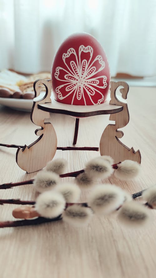 Easter Decoration with Egg and Catkins