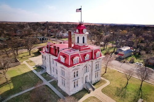 Free Chase County Courthouse Aerial  Stock Photo