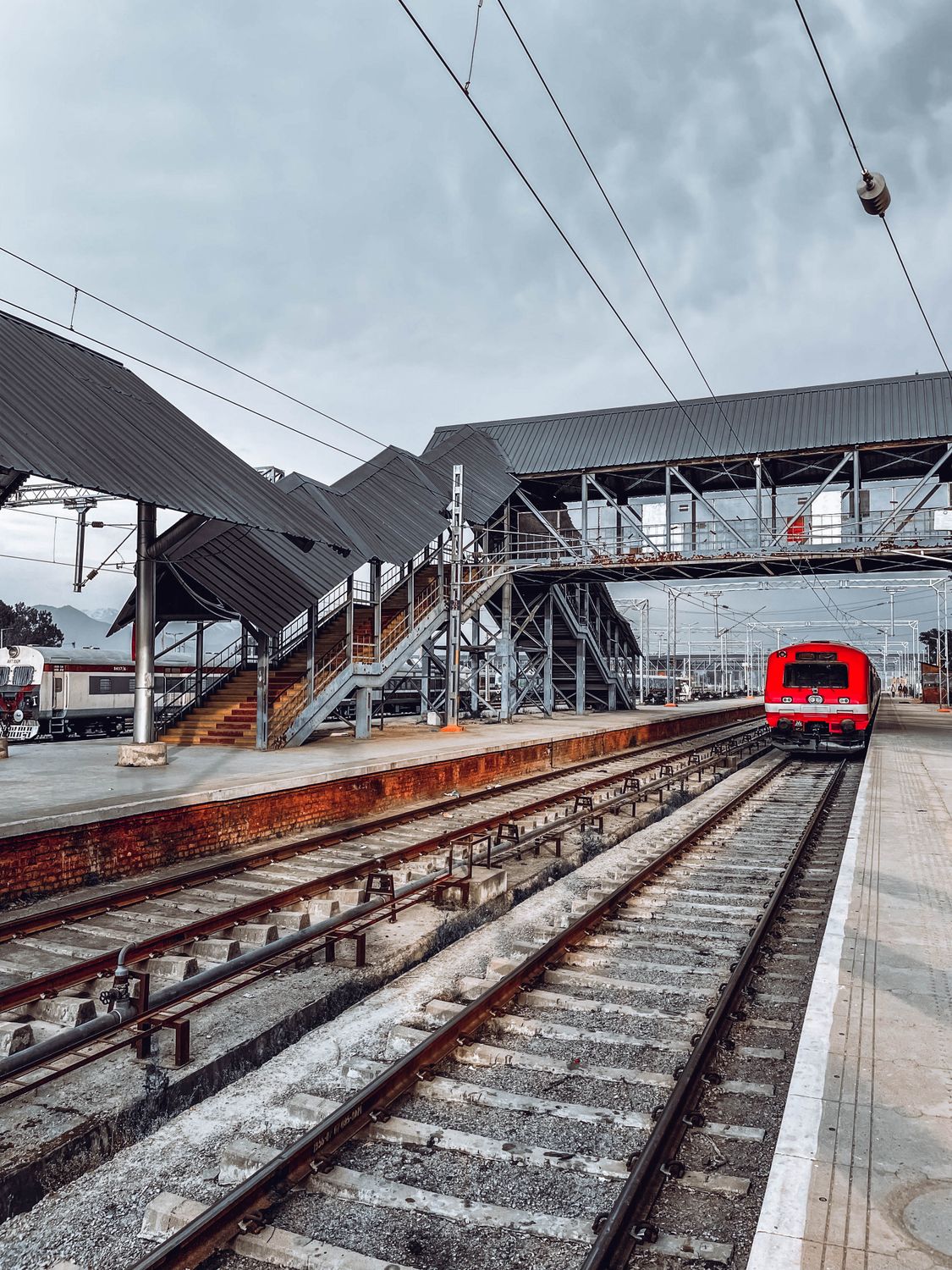 Red Train Rails Red Train on Railroad · Free Stock Photo