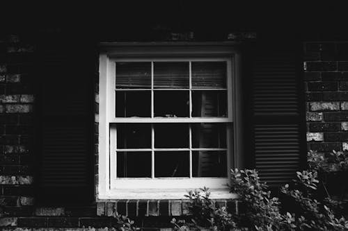 Clear Glass Windowpane With White Frame
