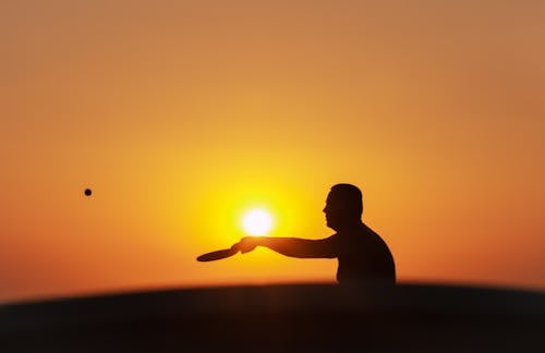 Free Silhouette of Man during Sunset Stock Photo