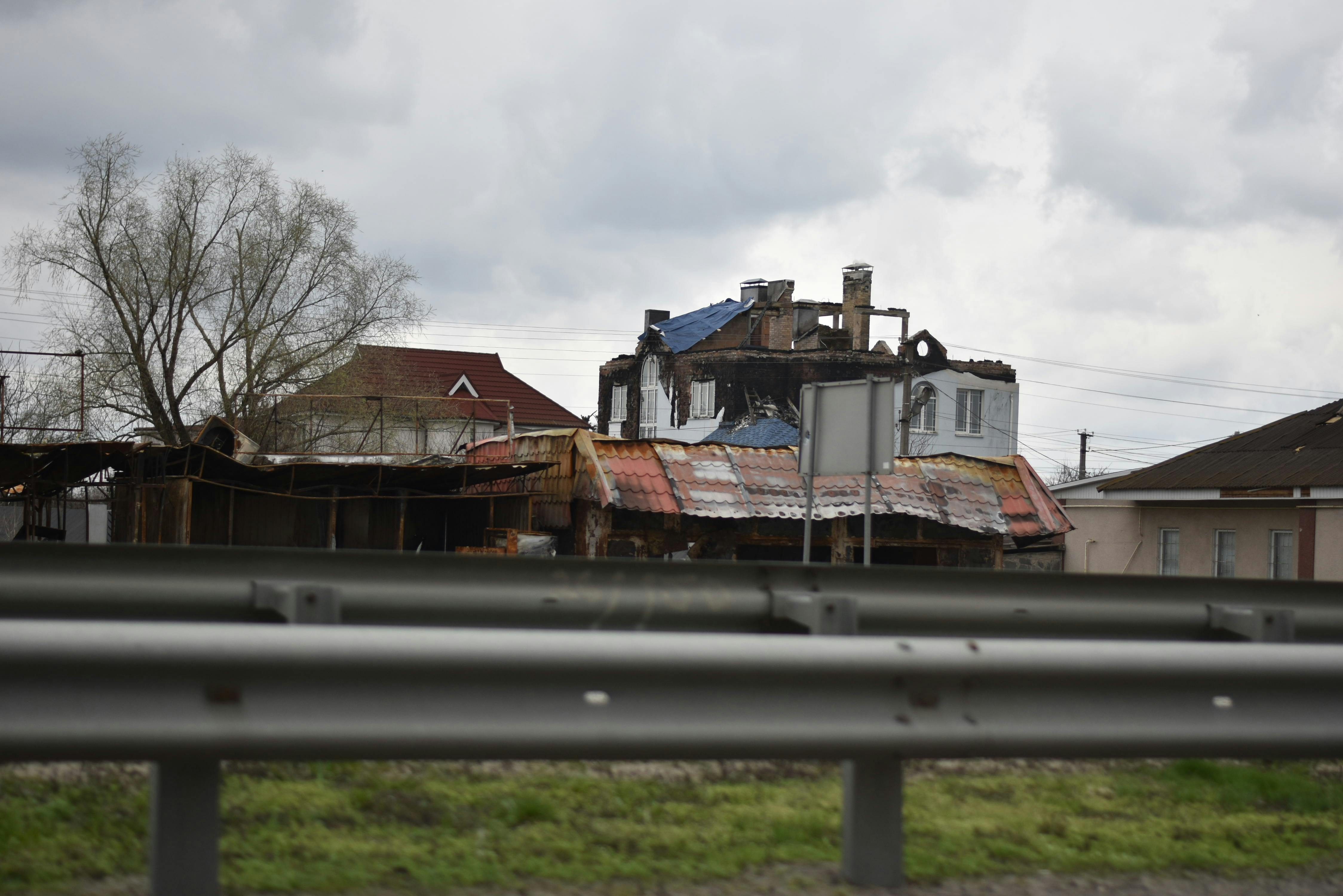 Heavy storm clouds over a residential house