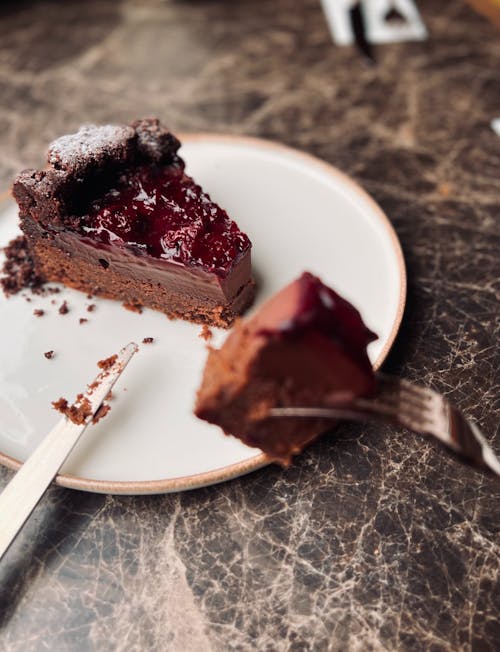 Gratis stockfoto met chocoladecake, detailopname, eten