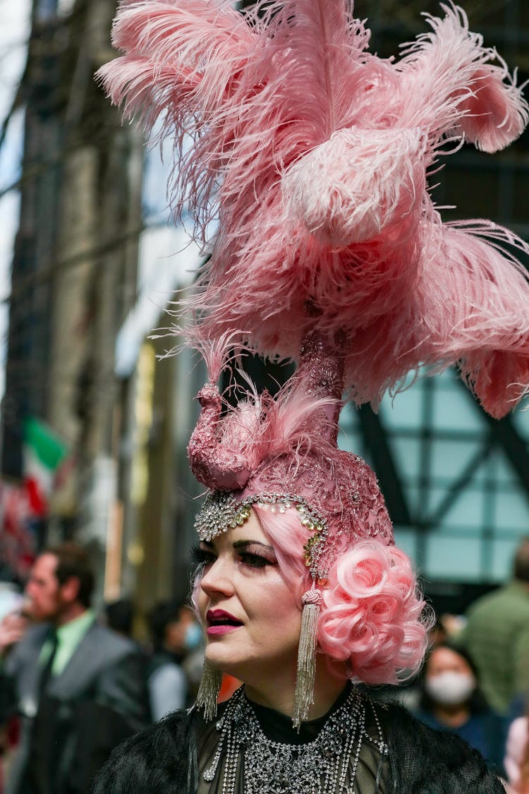 A Woman With Pink Hair