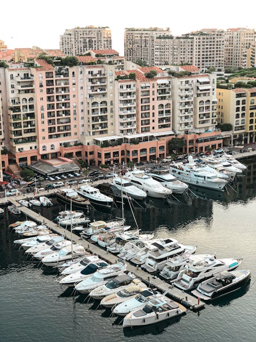 Boats at Pier in Coastal Town