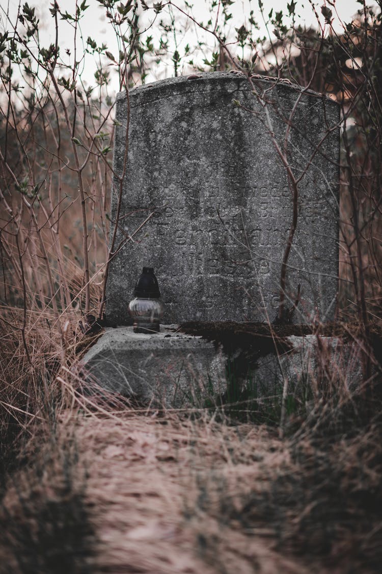 Candle On Stone Tomb