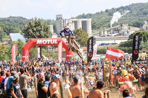 A Man Riding a Motocross