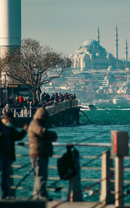 People in Istanbul with Hagia Sophia behind