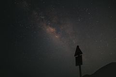 A mesmerizing view of the Milky Way galaxy under a dark, starry night sky.