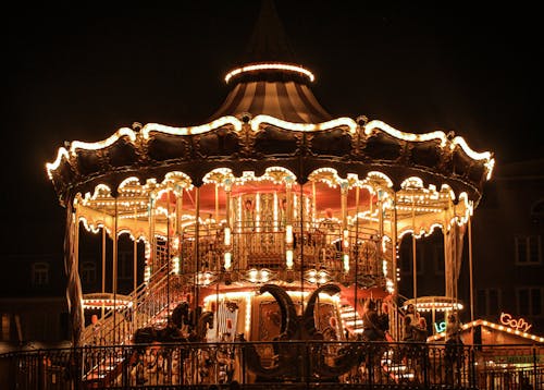 Lighted Carousel during Night Time