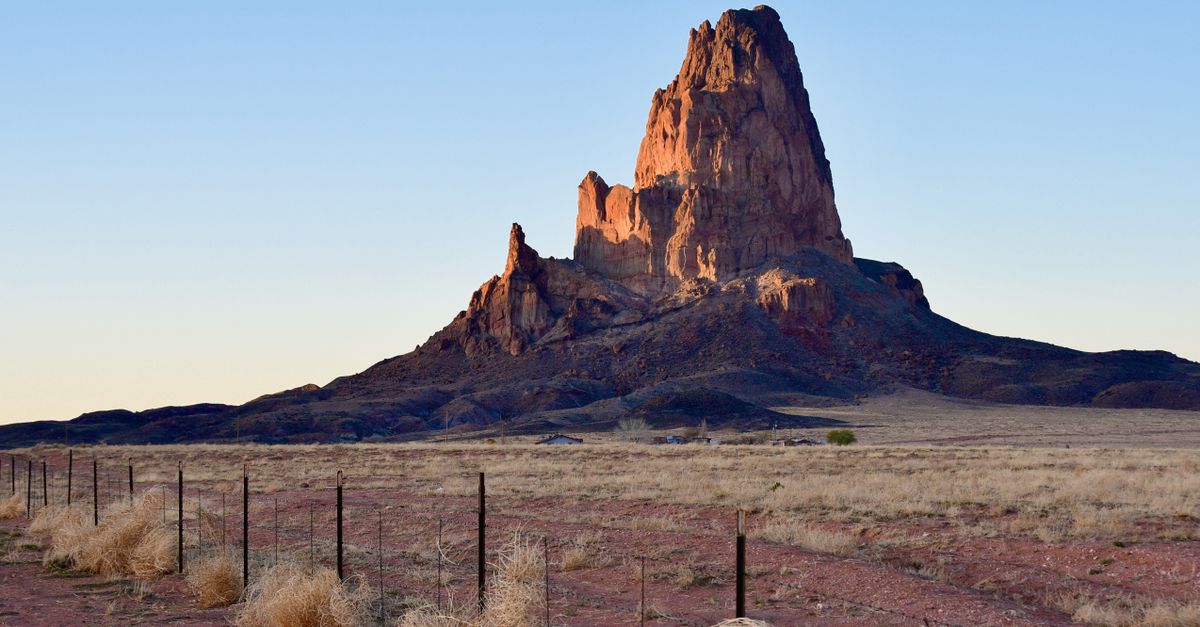 View Of The Agathla Peak In Arizona USA Free Stock Photo view-of-the-agathla-peak-in-arizona-usa-free-stock-photo