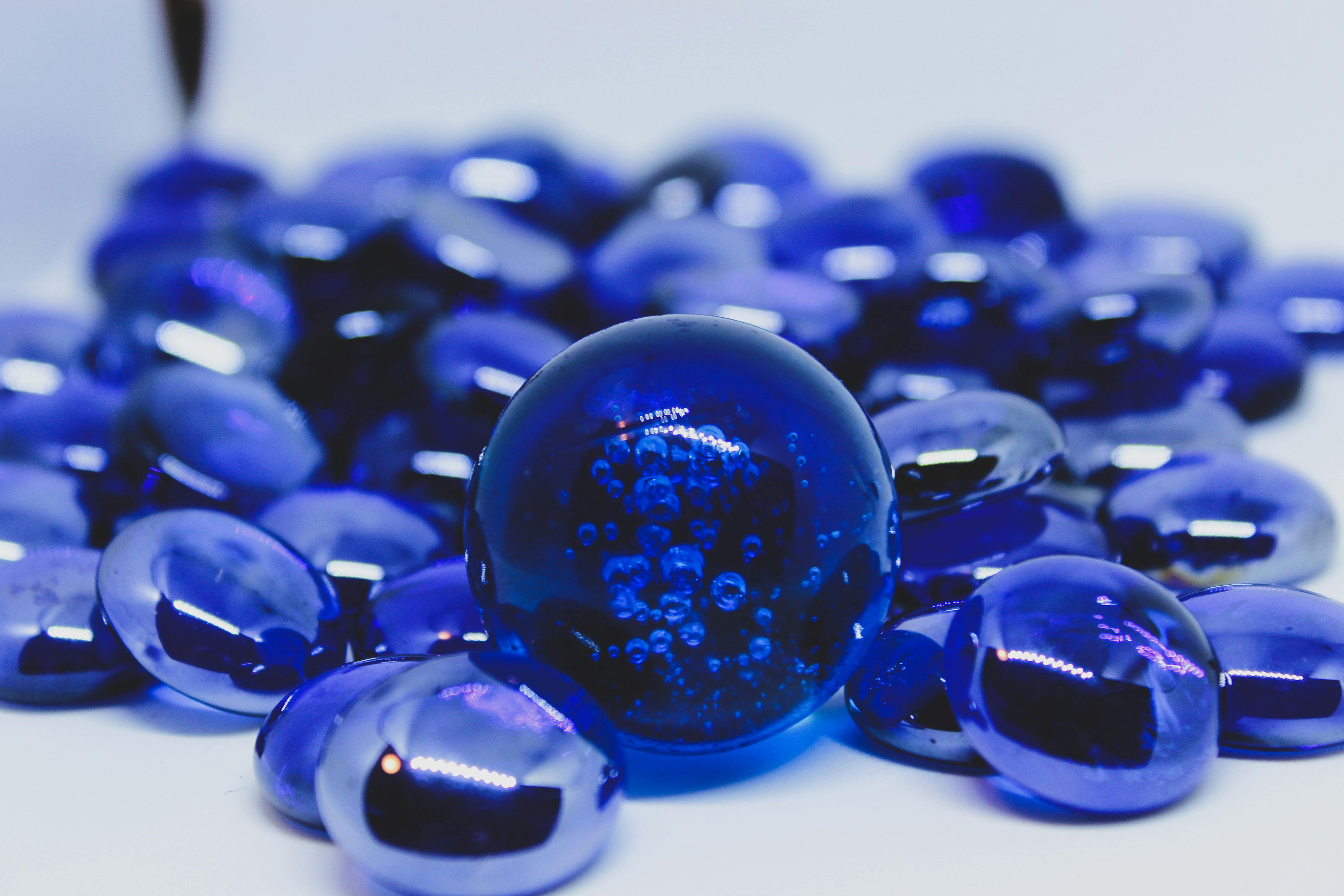 Free stock photo of blue marbles