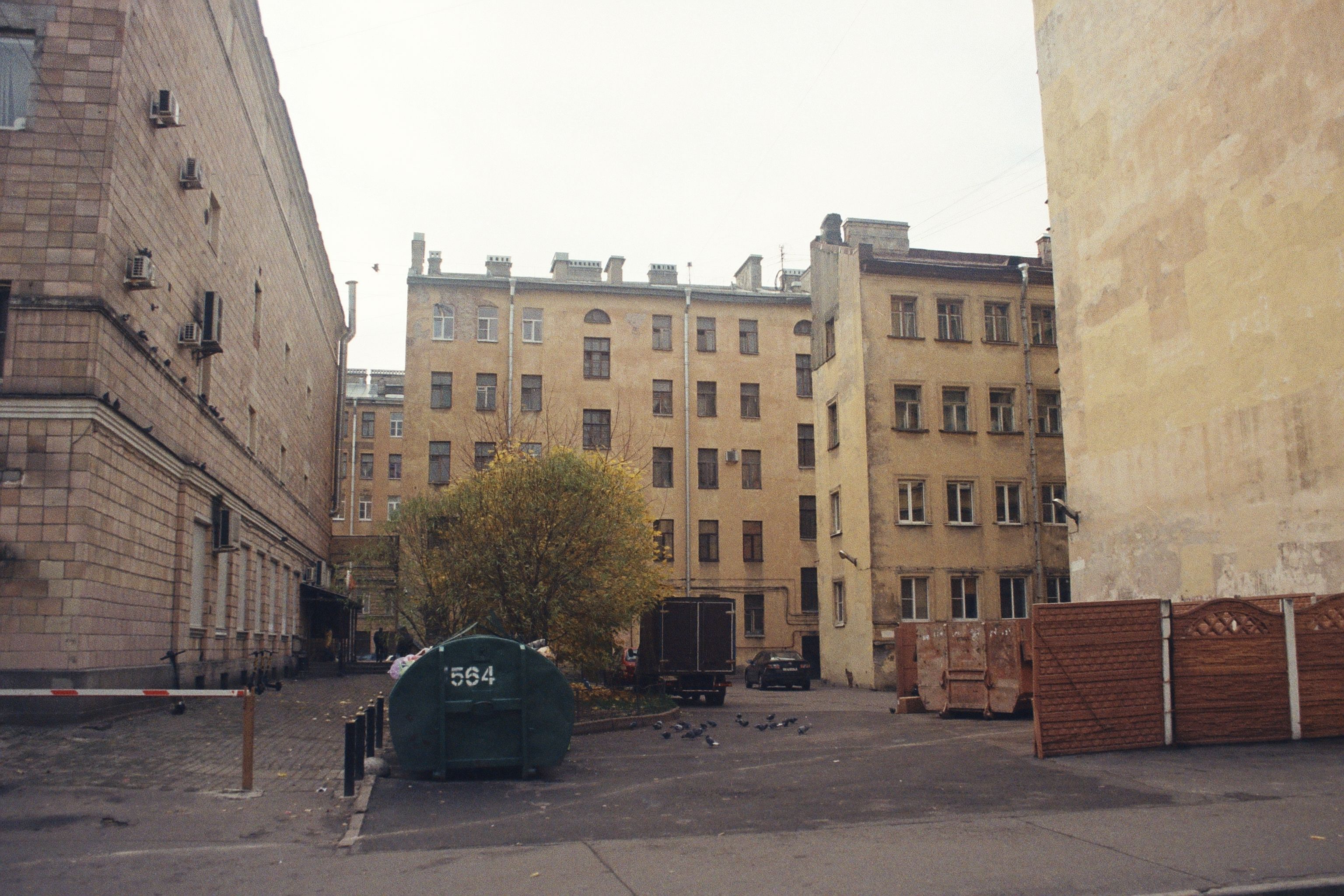 dumpster on residential street