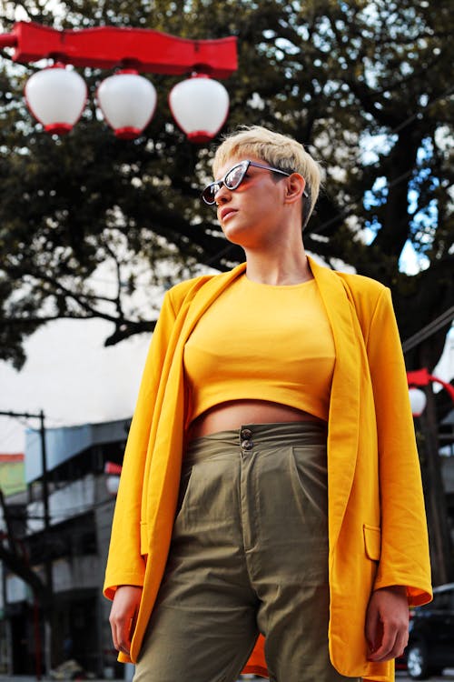 Woman with Short Hair and Sunglasses