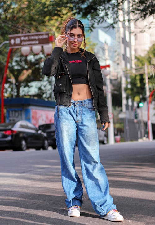 Fashionable Young Woman on a City Street