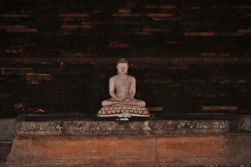 Free Buddha statue in Anuradhapura, Sri Lanka. Captures the serenity and spirituality of the temple setting. Stock Photo