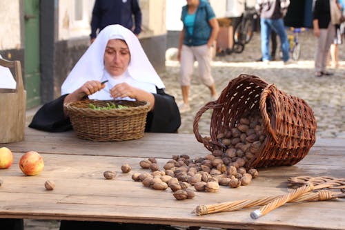 Walnuts on the Wooden Table