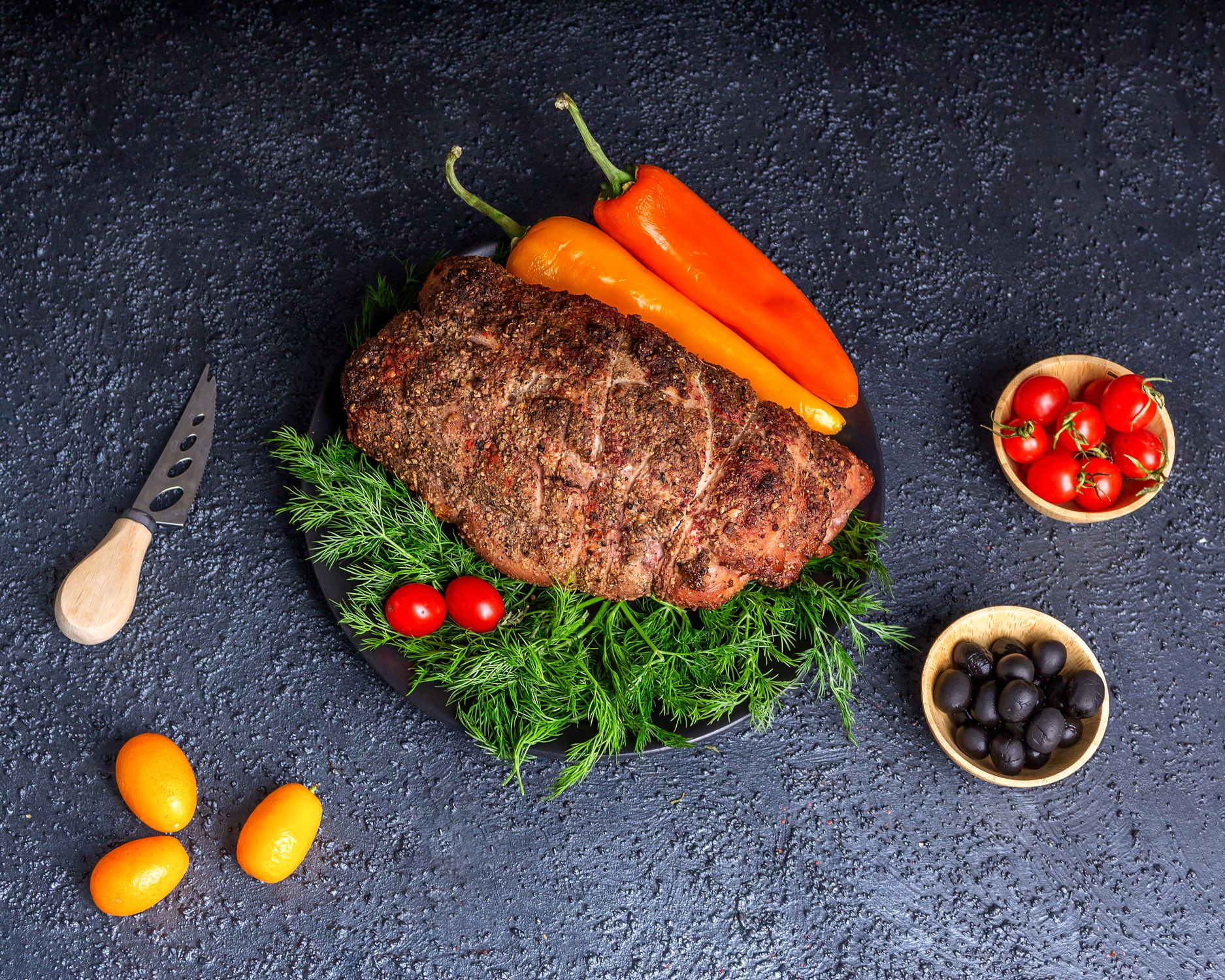 Cooked Meay Cooked Meat and Fresh Vegetables · Free Stock Photo