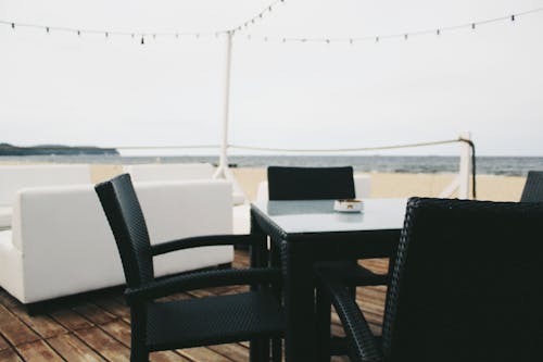 Black and White Table With Chair