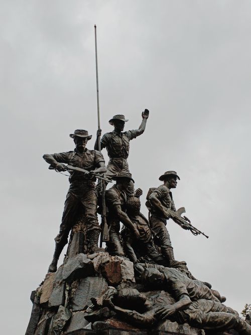 Free The Tugu Negara, a powerful symbol of bravery, stands in Kuala Lumpur, Malaysia. Stock Photo