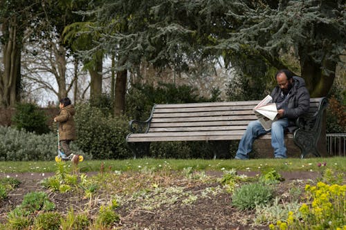 Guy and kid at park