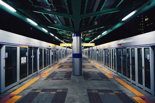 Gray and White Train Station