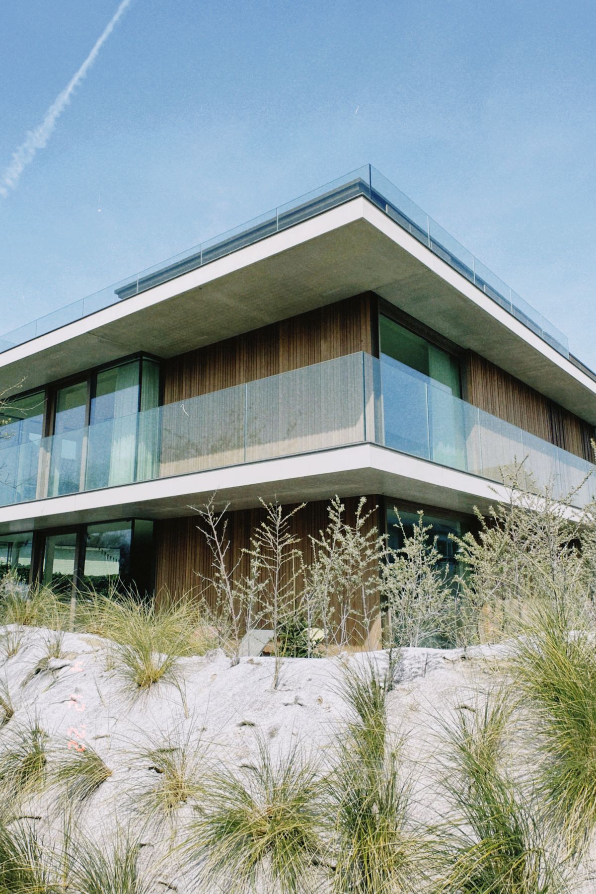 Modern villa in a desert landscape