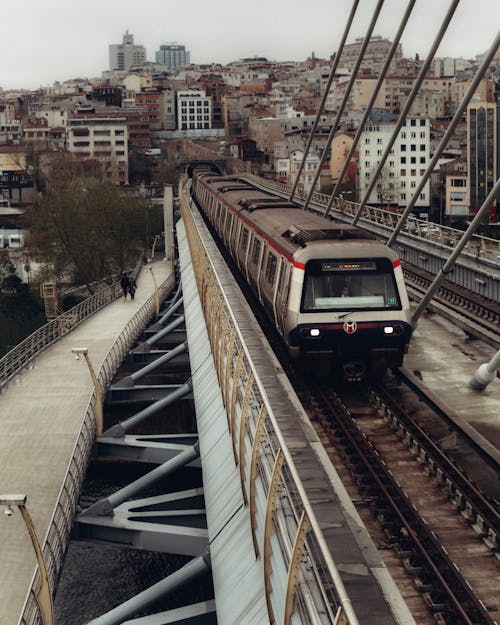 Metro on Halic Bridge in Istanbul